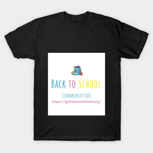 Back to School Community Fair Backpack Logo T-Shirt